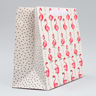Пакет подарочный ламинированный горизонтальный, упаковка, «Фламинго», ML 27 х 23 х 11,5 см - Фото 3