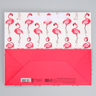 Пакет подарочный ламинированный горизонтальный, упаковка, «Фламинго», ML 27 х 23 х 11,5 см - Фото 7
