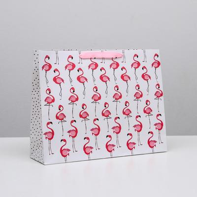 Пакет ламинированный горизонтальный «Фламинго», L 40 × 31 × 11,5 см