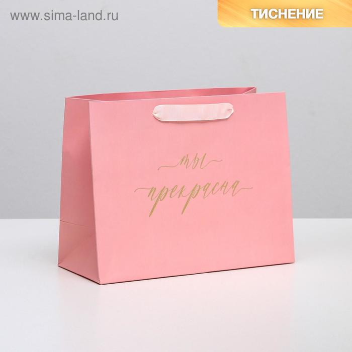 Пакет подарочный ламинированный, упаковка, «Ты прекрасна», MS 23 х 18 х 10 см
