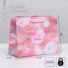 Пакет подарочный ламинированный горизонтальный, упаковка, «Бесконечного счастья», MS 23 х 18 х 10 см - фото 8664358