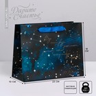 Пакет подарочный ламинированный горизонтальный, упаковка, «Звёзды», MS 23 х 18 х 10 см - фото 318355539