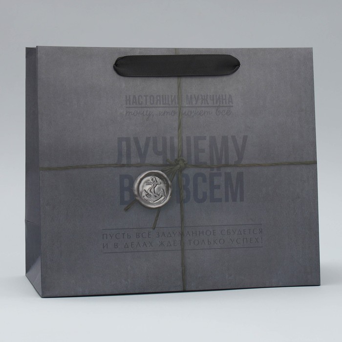 Пакет подарочный ламинированный горизонтальный, упаковка, «Лучшему во всём», ML 27 х 23 х 11,5 см