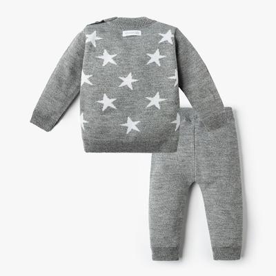 Костюм детский вязаный (кофта, штаны) «Крошка Я» Star, рост 86-92 см, серый