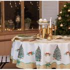 Скатерть новогодняя Этель Golden Christmas d=150 +/- 3см с ГМВО, 100% хлопок, саржа 190 гр/м2 - Фото 1