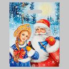 Пакет "Дед Мороз и Снегурочка", полиэтиленовый с вырубной ручкой, 31 х 40 см, 60 мкм - фото 9031890