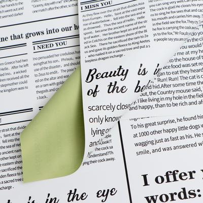 Плёнка матовая двухсторонняя «Газета» зелёный, 0.58×0.58 м