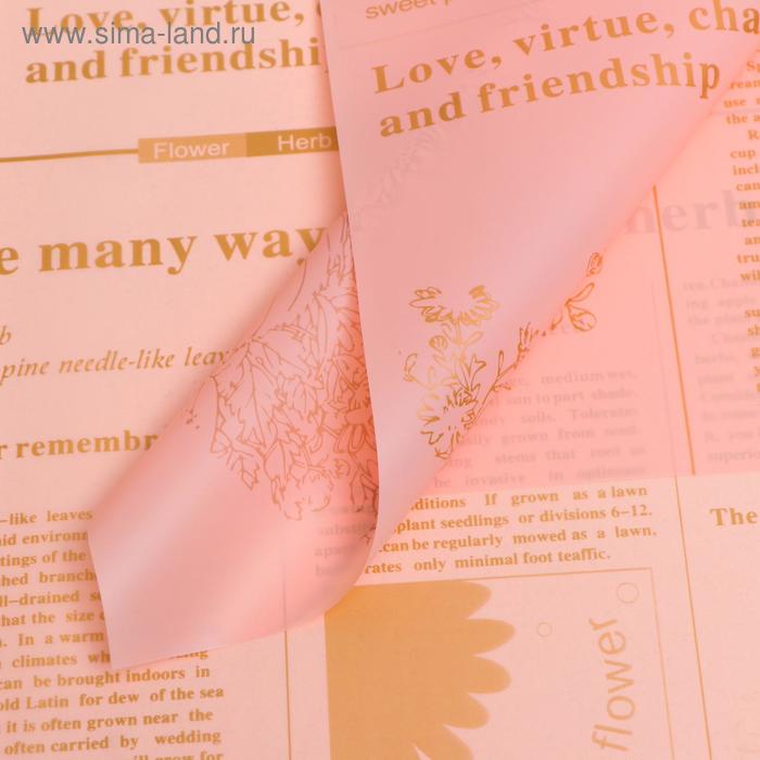 Плёнка матовая "Флористическая статья" розовый 0,58 х 0,58 м - Фото 1