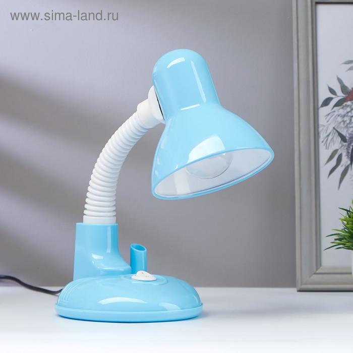 Лампа настольная на подставке 1х40Вт Е27 шнур 0,85м синий - Фото 1