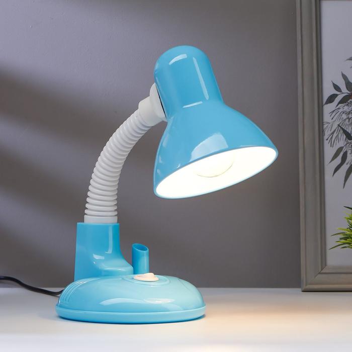Лампа настольная на подставке 1х40Вт Е27 шнур 0,85м синий - фото 1927580738