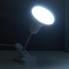 Лампа настольная светодиодная на прищепке 1х12Вт Е27 LED 100Лм шнур 1.1м штанга 10см белый - Фото 3