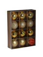 Ёлочные игрушки «Глория», шары новогодние, d=6 см, набор 12 шт., золотистый - фото 8093205