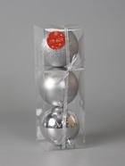 Ёлочные игрушки «Классика ассорти», шары новогодние, d=10 см, 3 шт., серебро - Фото 2