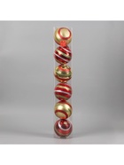 Ёлочные игрушки «Полосатый бум», шары новогодние, d=14 см, набор 6 шт., красно-золотой - Фото 4