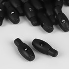 Набор фиксаторов для шнура, d = 6 мм, 3 × 1 см, 50 шт, цвет чёрный - фото 318356242