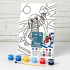 Картина по номерам на холсте с подрамником на новый год «Пингвин», 21×15 см - Фото 5