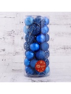 Ёлочные игрушки «Феерия», шары новогодние, d=4 см, набор 35 шт., синий - Фото 3