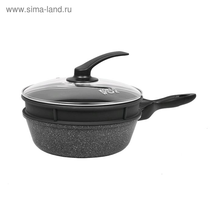 Сковорода-Вок с пароваркой(силикон) и крышкой Korea wok KWS2624MS, 26 см - Фото 1