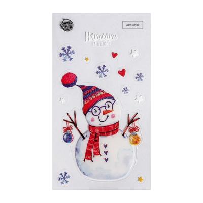 Наклейки новогодние на телефон «Снеговик», 8 х 14 см