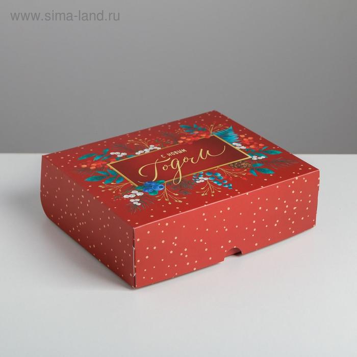 Упаковка для кондитерских изделий «Новогодняя», 20 × 17 × 6 см - Фото 1