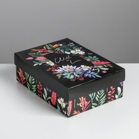 Коробка складная «Цветочный сад»,  21 × 15 × 7 см