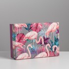 Коробка подарочная складная, упаковка, «Фламинго», 21 х 15 х 7 см - фото 6316044