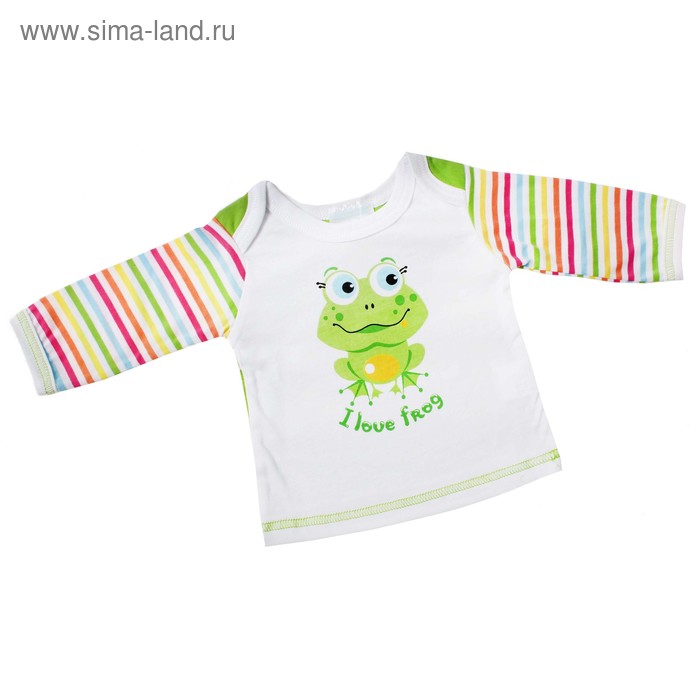Детская футболка "Зеленый лягушонок", рост 80 - Фото 1