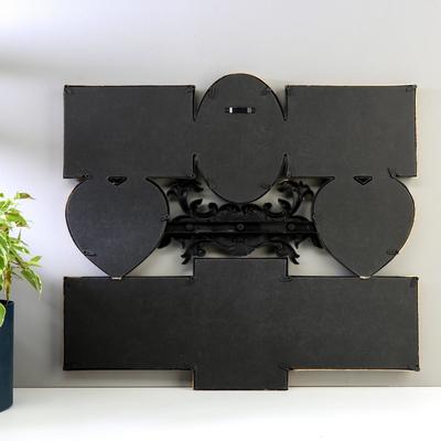 Фоторамка - коллаж на 8 фото 10×10, 10×15 см «Эмблема», пластик, мультирамка, золото, 43×48×2 см