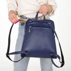 Рюкзак молодёжный, отдел на молнии, 2 наружных кармана, цвет синий - Фото 5
