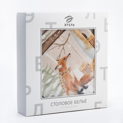 Скатерть новогодняя «Этель» Christmas forest, d=215 ± 3 см с ГМВО, 100% хлопок, саржа 190 г/м²