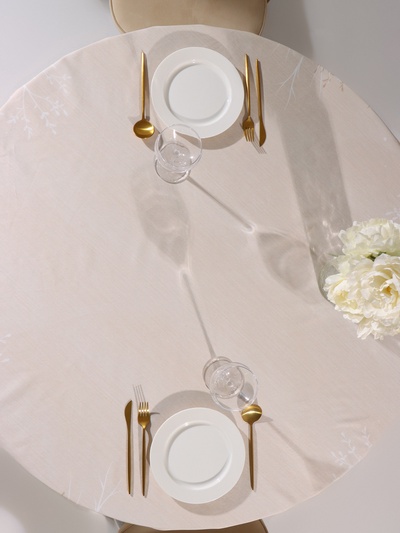 Скатерть новогодняя «Этель» Christmas forest, d=215 ± 3 см с ГМВО, 100% хлопок, саржа 190 г/м²