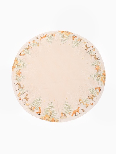Скатерть новогодняя «Этель» Christmas forest, d=215 ± 3 см с ГМВО, 100% хлопок, саржа 190 г/м²