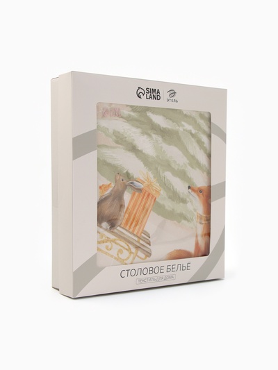 Скатерть новогодняя «Этель» Christmas forest, d=215 ± 3 см с ГМВО, 100% хлопок, саржа 190 г/м²