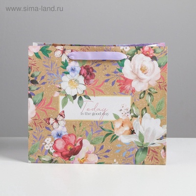 Пакет подарочный крафтовый, упаковка, Today, ML 27×23×11.5 см