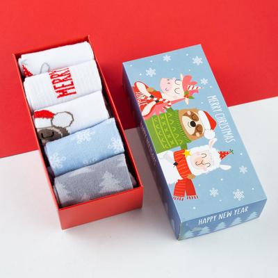 Набор новогодних женских носков KAFTAN "Merry Chistmas" размер 36-40 (23-25 см), 5 пар