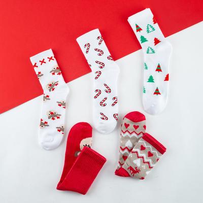Носки женские новогодние KAFTAN Happy holidays размер 36-40 (23-25 см), набор 5 пар