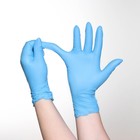 Перчатки хозяйственные нитриловые, размер M, 100 шт, цена за 1 шт, цвет голубой - Фото 3