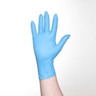 Перчатки хозяйственные нитриловые, размер L, 100 шт, цена за 1 шт, цвет голубой - Фото 2