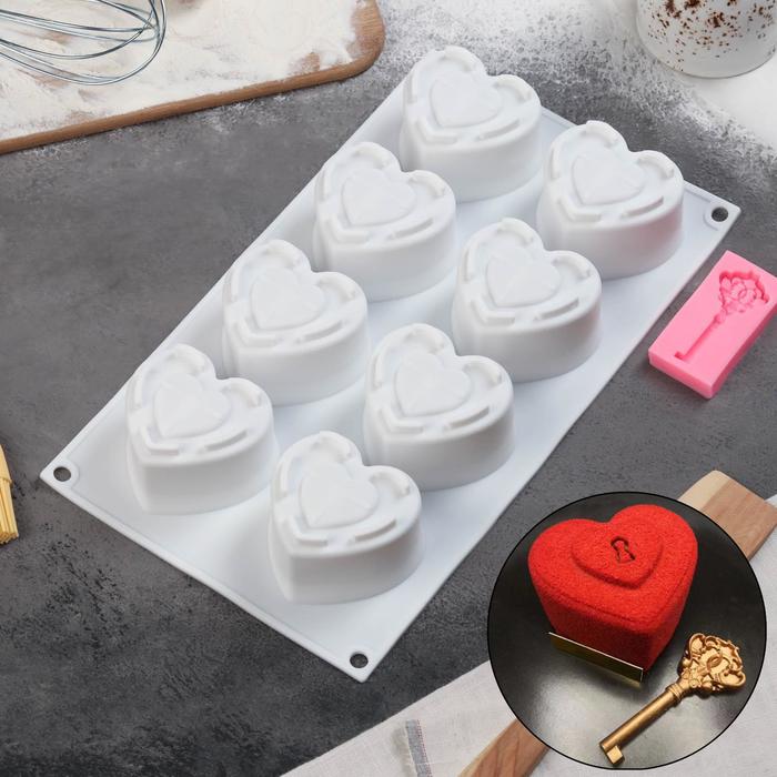 Набор кондитерский Доляна, 2 предмета: форма для муссовых десертов 29.5×17×4.3 см, молд 6.7×3.3 см - Фото 1