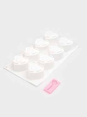 Набор кондитерский Доляна, 2 предмета: форма для муссовых десертов 29.5×17×4.3 см, молд 6.7×3.3 см