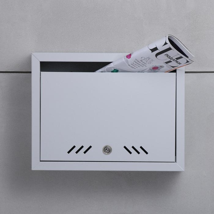 Ящик почтовый с замком, горизонтальный «Маил», серый - Фото 1