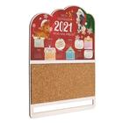Органайзер настенный пробковый "Пусть задуманное в 2021 исполнится" символ года, 30х40 см - Фото 3