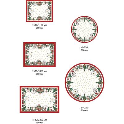 Скатерть новогодняя "Этель" "Новогодняя ярмарка" Скатерть новогодняя 150*220 +/-3см с ГМВО, 100%хл, 190г/м2