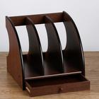 Органайзер для бумаги вертикальный, 3 секции, с выдвижным ящиком, 26×26×24 см - Фото 2