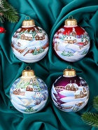 Набор из 4-х ёлочных шаров d=10 см «Зимний сон» - Фото 1