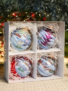 Набор из 4-х ёлочных шаров d=10 см «Зимний сон» - Фото 6