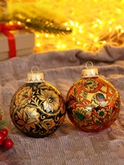 Набор из 4-х ёлочных шаров d=8 см «Соцветие чудес» - Фото 2