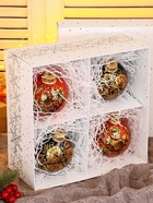 Набор из 4-х ёлочных шаров d=8 см «Соцветие чудес» - Фото 3