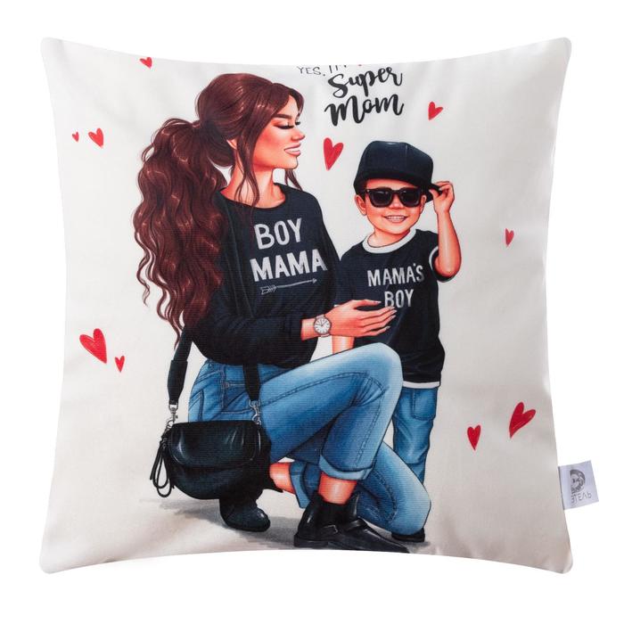 Наволочка декоративная Этель «Super mom», 40×40 см,100% п/э - Фото 1