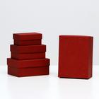 Набор коробок 4 в 1 "Крафт красный", 15 х 11 х 7 - 9 х 5 х 4 см - Фото 2